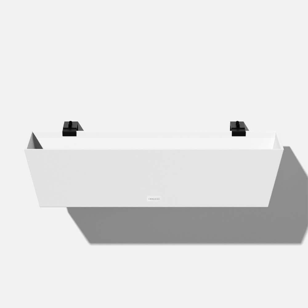 Veradek Window Box 36"x10" Rectangular Plastic Railing Weather Resistant White