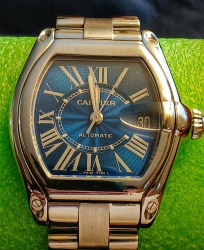 Cartier Roadster Large Blue Guilloché 