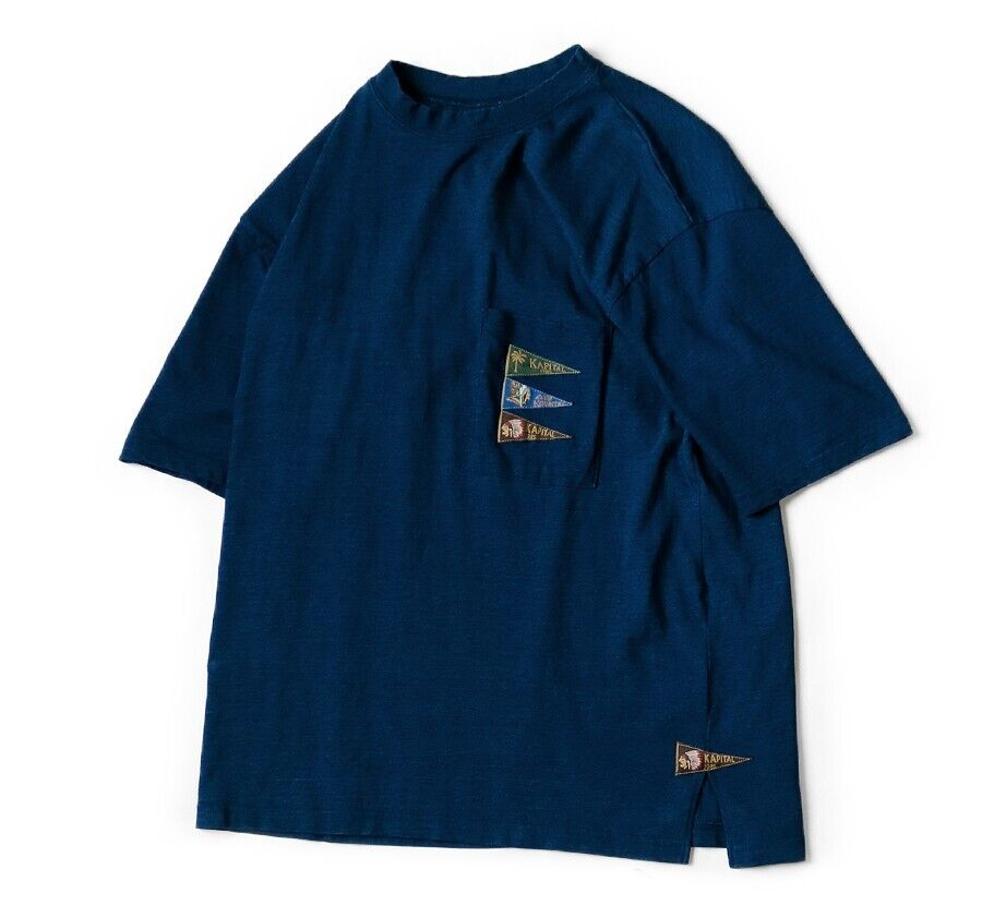 ASK availability First) KAPITAL IDG Jersey Pennant T-Shirt (4