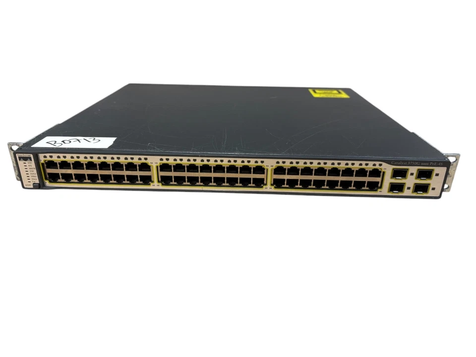 Cisco Catalyst 3750 POE 48 Network Switch WS-C3750-48PS-S with Ear Rack - Image 2 of 4