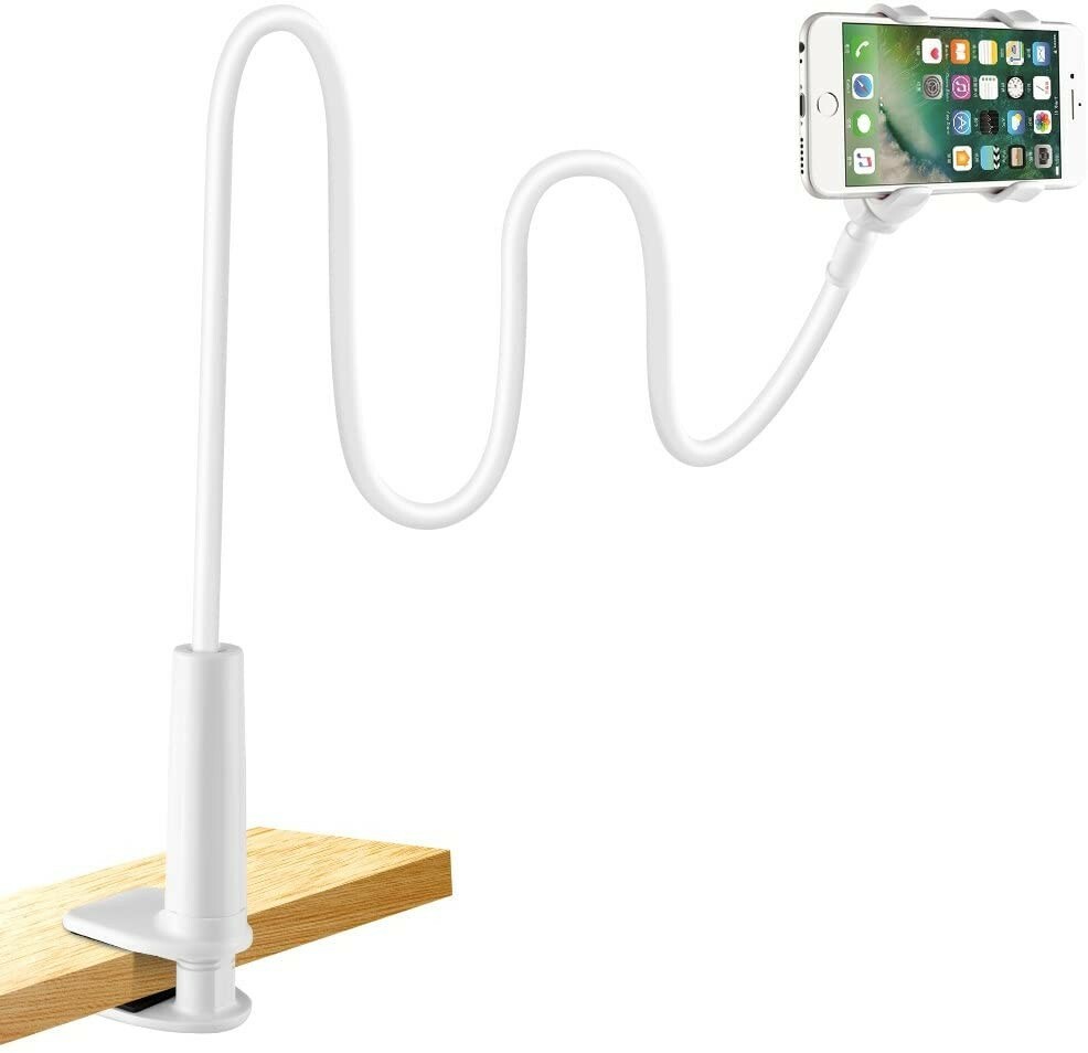 Support Tablette et Smartphone Pliable en Aluminium Gris - Modèle Flexible Ajustable