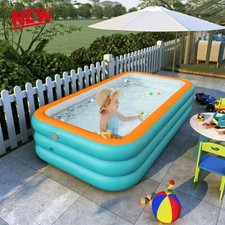 Large Family Inflatable Swimming Pool for Kids Adults Thickened 102" x 63" x 22"