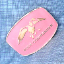 Lady Duck Commander Belt Buckle Pink Hunter Vtg Montana Silversmiths .QRT521