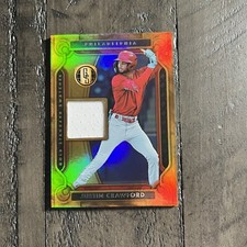 Justin Crawford Panini 2023 Chronicles Gold Standard Swatches #GSS-JC Gold