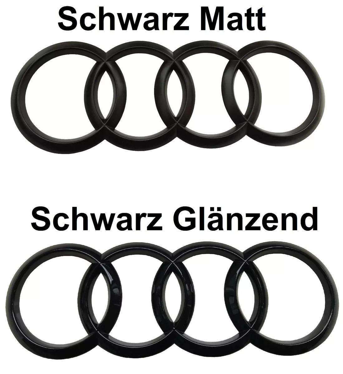 Audi A4 B8 8K Ringe Schwarz Glanz Matt Vorne Emblem Quattro S-Line