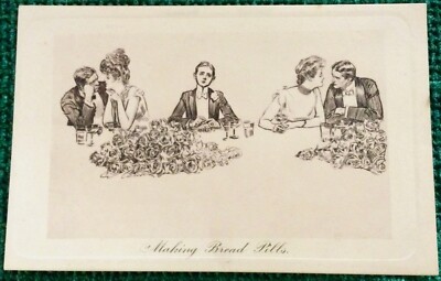 Art Postcard MAKING BREAD PILLS Charles Dana Gibson Odd Man Out James Henderson 