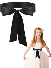 Satin Sash Belt for Girls Flower Girl Sash Long Waist Belts for Wedding Party
