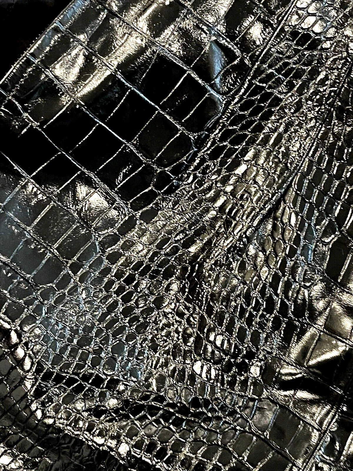 Gonna elegante nera nuova con etichette Versace 2023 coccodrillo pelle goffrata US 2 4 IT 40