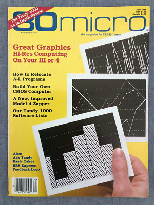 Vintage 80micro TRS-80 Computer Magazine April 1985 (Others Available)