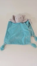 Carters Gray Elephant Blue Security Lovey Blanket Rattle Pacifier holder