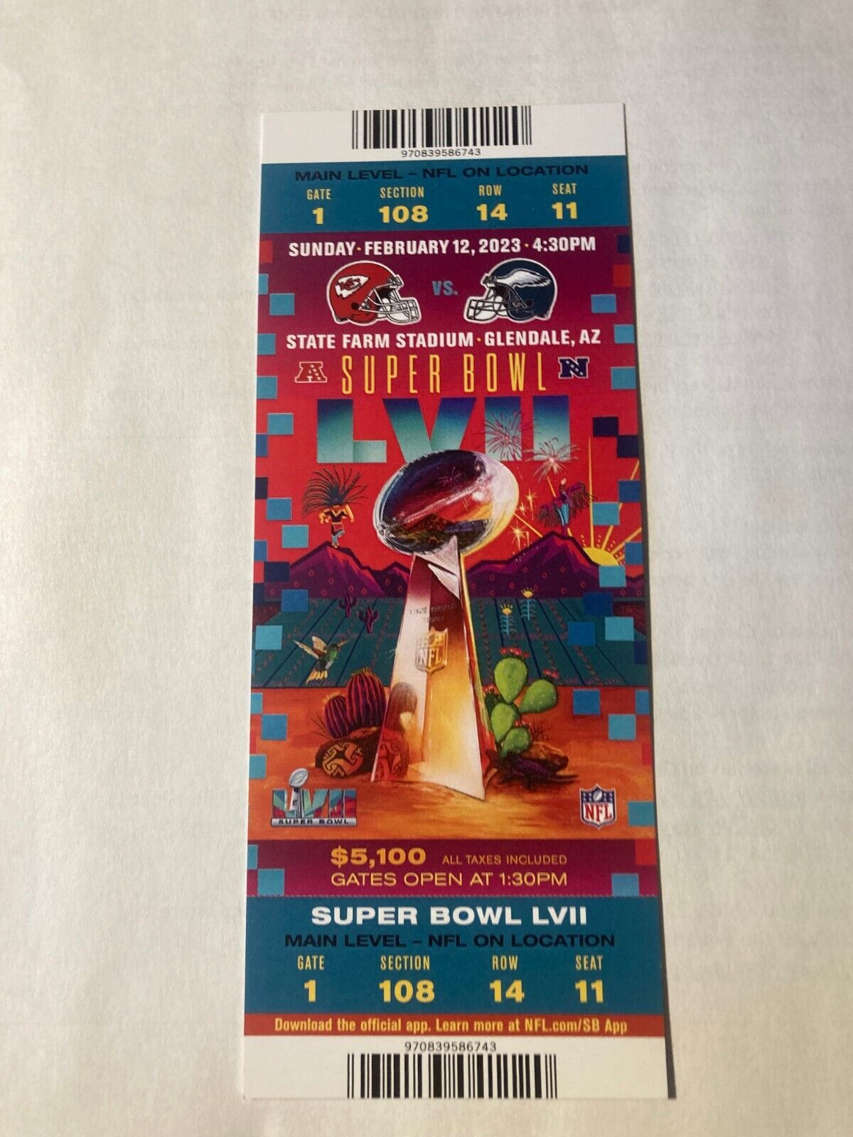 10 TICKETS Dealer Lot Super Bowl LVII 57 COMMEMORATIVE STUB Ticket REPLICA