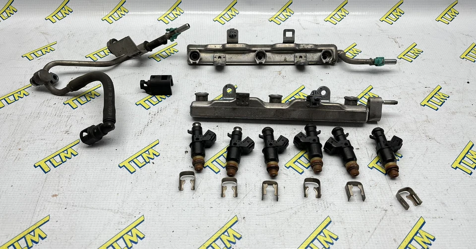 Par de inyectores e rieles de combustible Acura TL izquierda y derecha 2007 2008 OEM BASE O TIPO S Foto 2 de 4