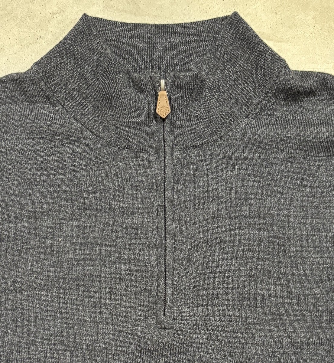 Brooks Brothers 1/4 Zip Long Sleeve Saxxon Wool Pullover Mens Size
