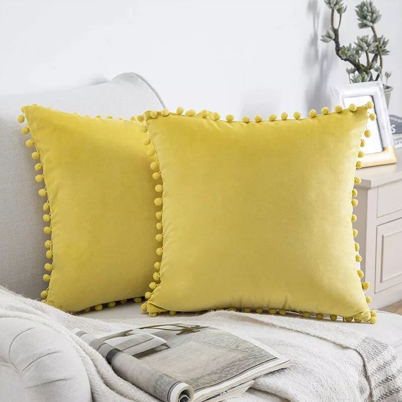 Light green top velvet pillow