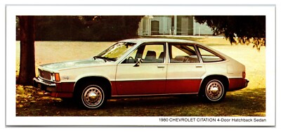 Vintage 1980 Chevy Citation 4-Door Hatchback Car *Sales Fact Sheet