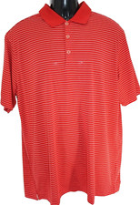 Nike Golf Tour Performance Men's Shirt Size XL Dri Fit Red White Striped Polo