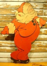 Santa Display Large Vintage Heavy Cardstock Jointed Dancing - Top Shelf
