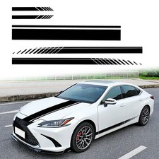 5pcs Car Hood Body Rearview Mirror Modified Sport Style Stripe Sticker Graphic V