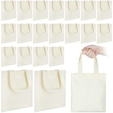 24 Pcs Mini Canvas Tote Bags Blank Canvas Tote Bag Reusable Grocery Bags DIY ...