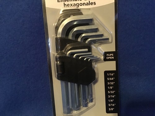 New 9 Piece Standard Hex Key Allen Wrench Set 1/16” to 3/8” - Picture 3 of 3