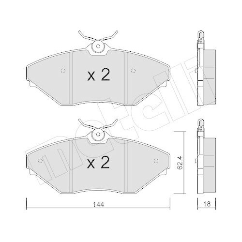 Plaquettes de frein Metelli 22-0887-0 pour Mahindra avec garnitures en céramique anti-bruit