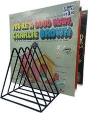 Vinyl Record Storage Holder Stand - Premium Triangle Metal Wire Magazine Rack an