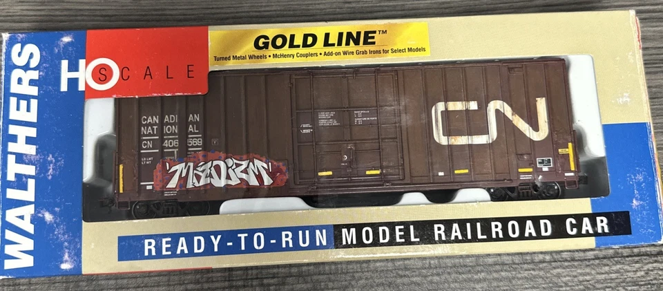 Walthers HO Goldline 932-7106 Gunderson 50’ Hi-Cube Paper Box Car CN Used - Image 3 of 4