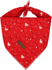 Dog Bandana-1PC Valentine's Red Love-Heart Print Square Bandanas Holiday Bandana
