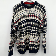 Vintage Chaps Ralph Lauren Sweater Mens Large Cotton Pullover Preppy Grandpa USA