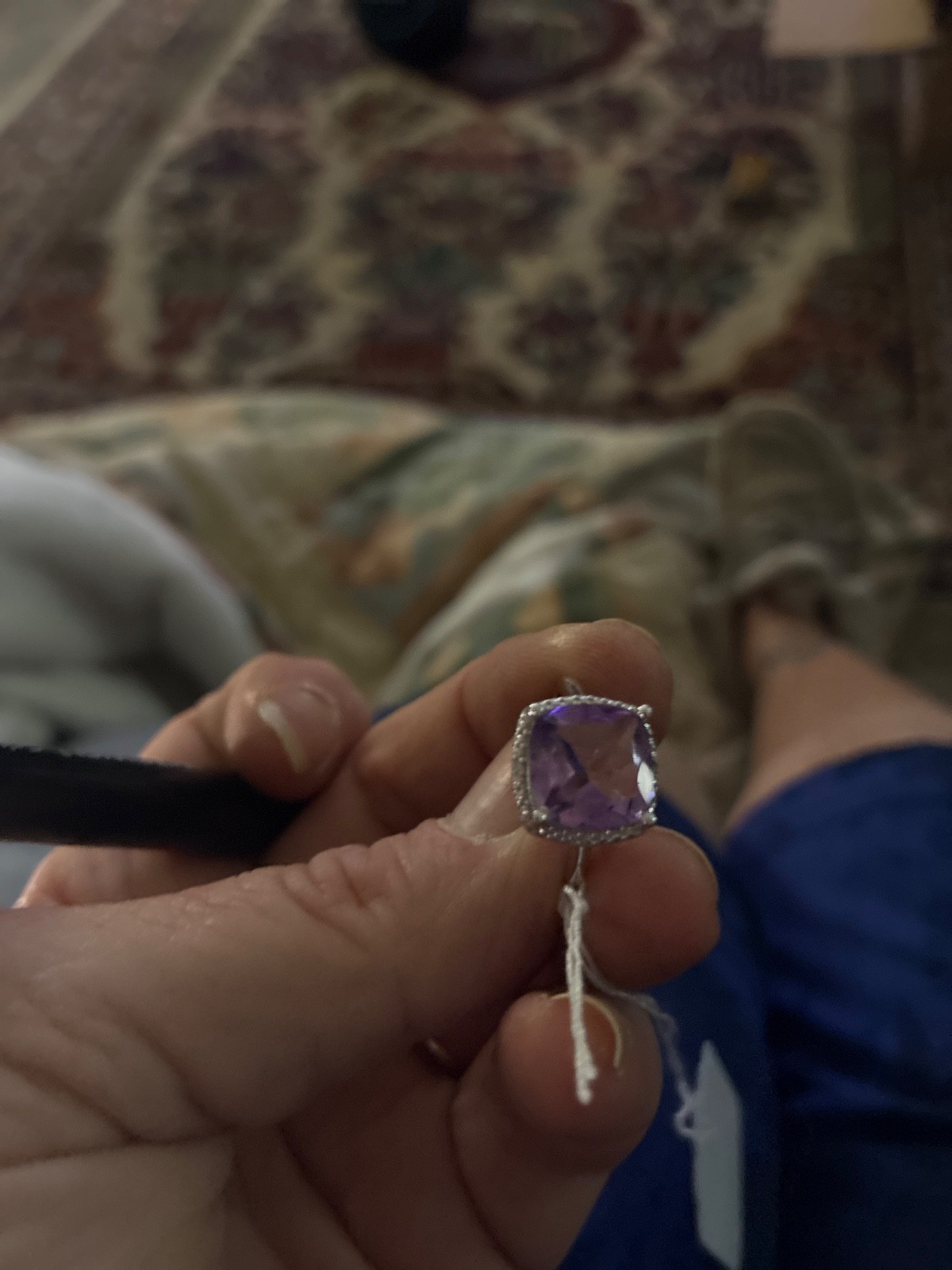 amethyst silver ring - image 1