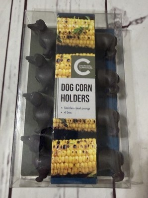 Dog  (Dachshund) 4 Corn Holders New In Package Stainless Steel  Prongs