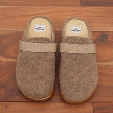 Earth Origins Ali Oatmeal Felted Wool Clogs Faux Fur Lined Mules Womens 8