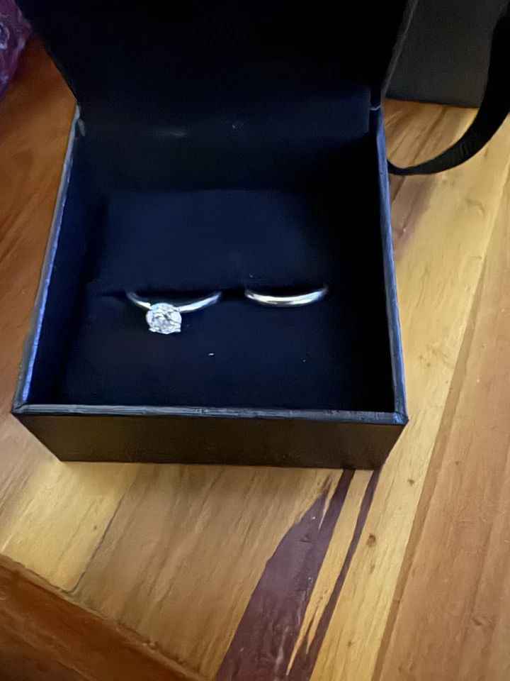 Kay Jewelers Lab Created Diamond Solitaire Engagement Ring with wedding band. - Image 2 of 2