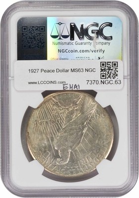 1927 Peace Silver Dollar MS63 NGC | eBay