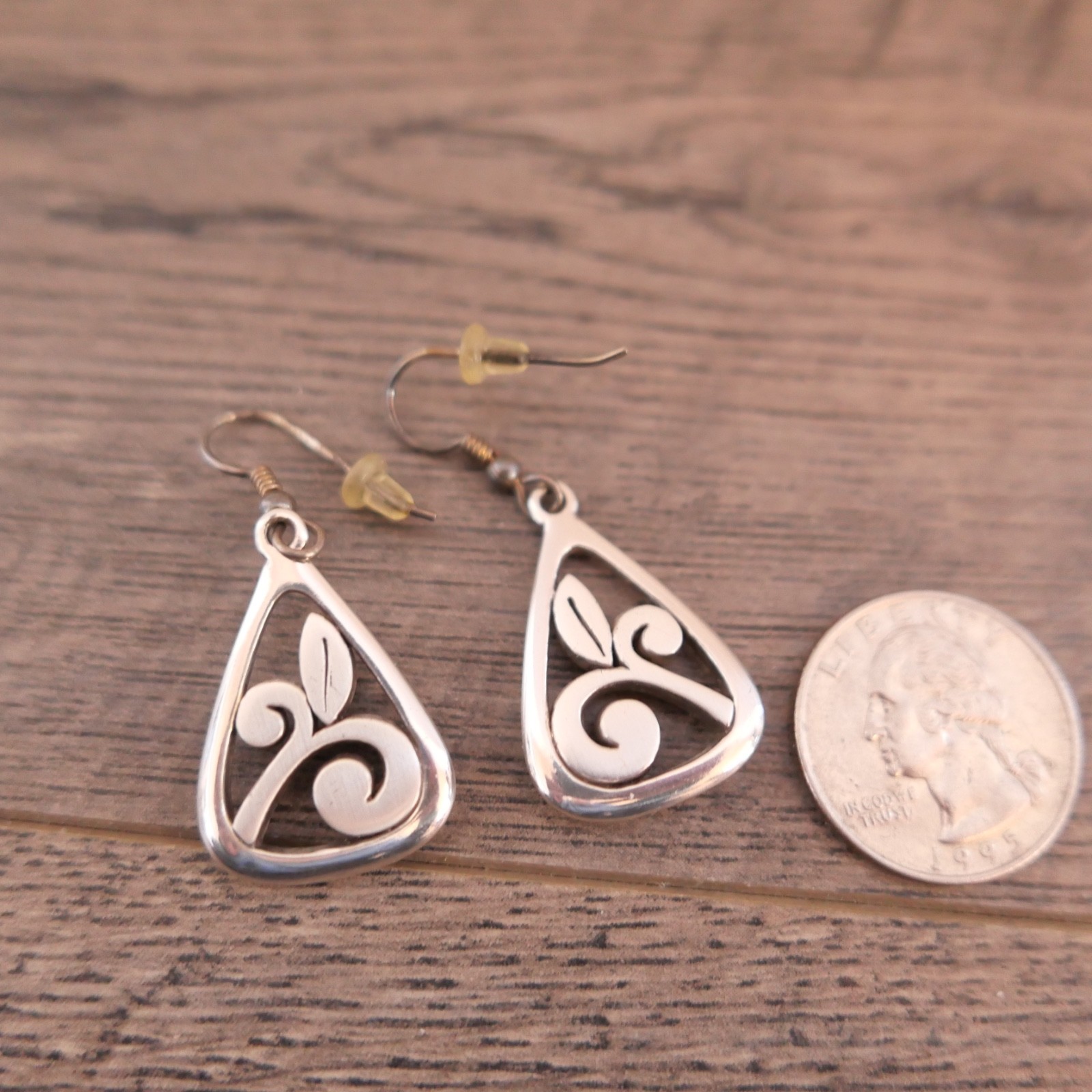 Brighton Flower scroll drop dangle hook earrings … - image 2