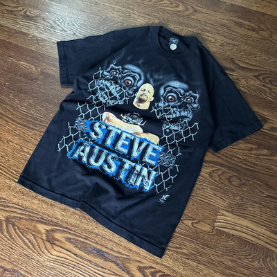 #ad Vintage 90s Steve Austin Professional Hardcore Wrestler Graphic WWF Shirt Large $85.00