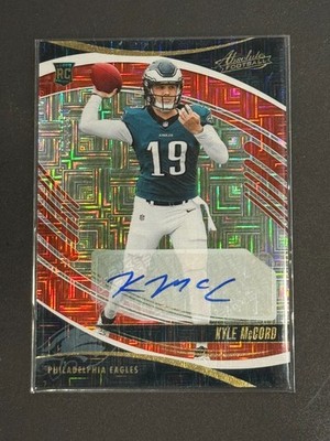2025 PANINI ABSOLUTE #151 KYLE McCORD ROOKIE AUTO RED SQUARES /150 SP EAGLES RC