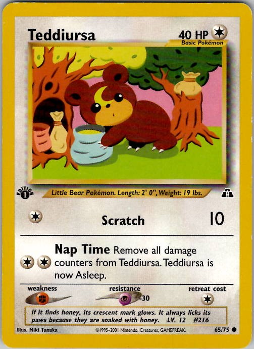 Teddiursa Neo Discovery 65/75 1st Edition NM