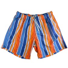 Trunks Surf  Swim Co Swim Trunks Men's XXL Blue Orange Stripe Board Shorts