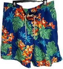 NNT- POLO RALPH LAUREN Swim Shorts Mens 1XB/1TG Blue Trunks Hawaiian Floral