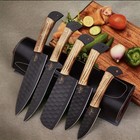 Matte Black Knife Set | 5 Pieces Black Knife Set | Wooden Knife Sets — photo 1