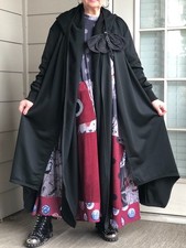 LAGENLOOK BOHO ARTSY GOTHIC CYBERPUNK ASYMMETRICAL BLACK HOODIE COAT ONE SIZE