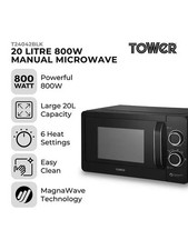 Tower 800W 20L Manual Microwave Black