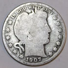 1907-P BARBER SILVER HALF DOLLAR - GOOD - #0034E