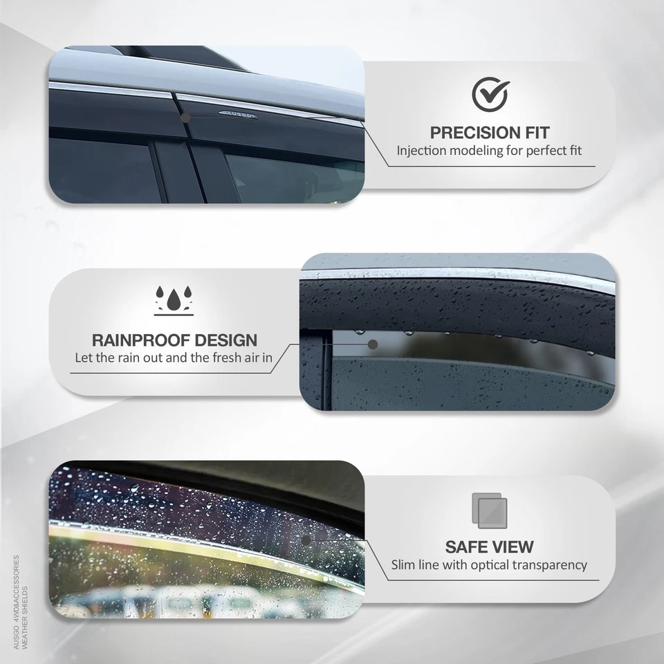 AUSGO Injection Stainless Steel Weather Shields for Lexus NX Series 2014-2021 - image 3 of 4