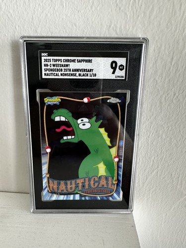 2025 Topps Chrome SpongeBob Sapphire Nautical Nonsense Black #NN-2 Weesnaw!/10