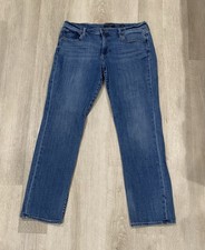 Lucky Brand Women's Mid Rise Straight Sweet Crop Blue Denim Jeans 5-Pocket