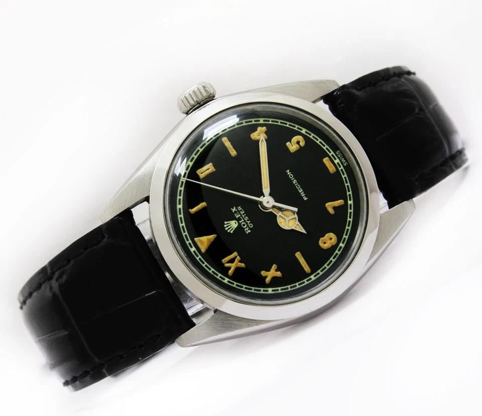 Reloj Rolex Oyster Vintage Cuerda Esfera Negra 34mm Hombre Acero Ref 6426 Foto 4 de 4