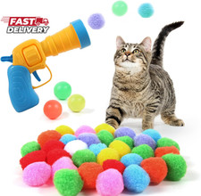 Cat Ball Toy Launcher Gun 34Pcs Cat Toys for Indoor Cats Interactive Kitten Toys