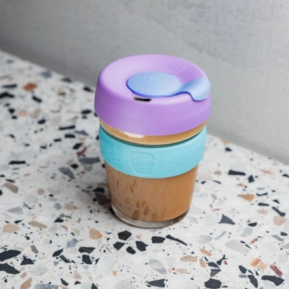 Brew, Reusable Coffee Cup - Tempered Glass and Splashproof Sipper Lid, Medium 12 - image 3 of 4